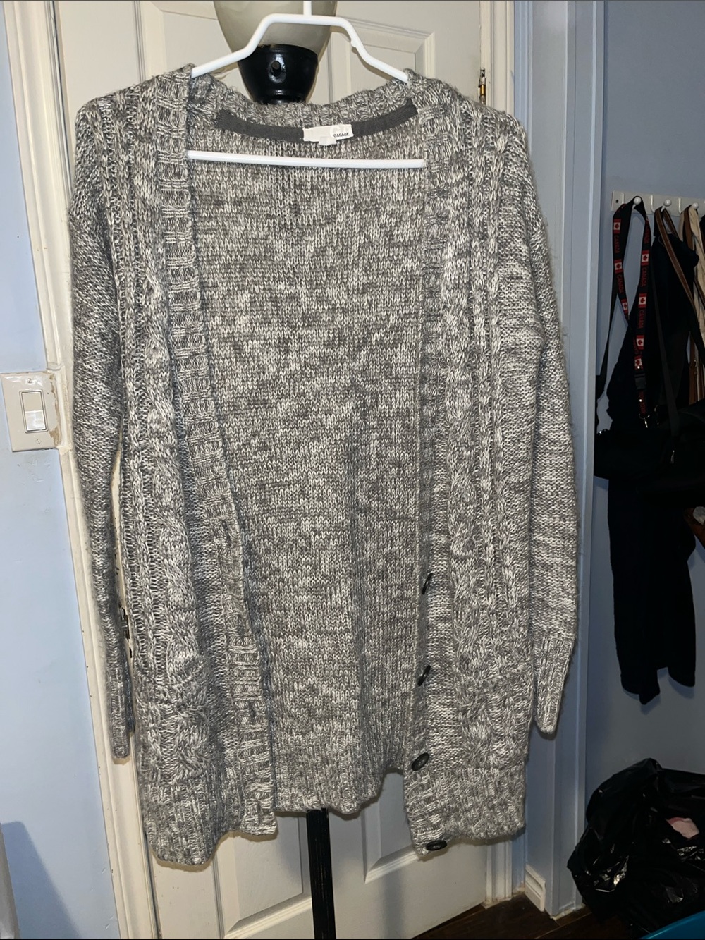 Garage Gray Marled Open-Front Cardigan